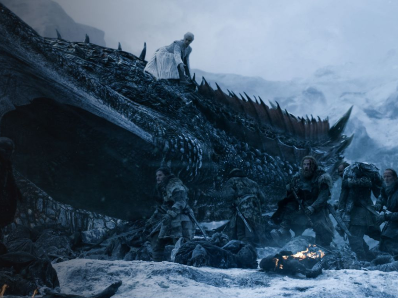 The finale centres around a battle with the army of the dead, which now features one of Daenerys dragons. Source: HBO