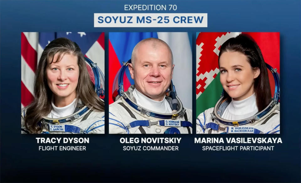 The Soyuz MS-25/71S crew. / Credit: NASA