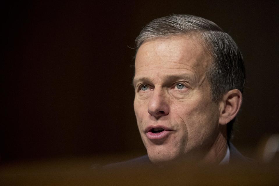 Senate Commerce Committee Chairman Sen. John Thune, R-S.D. speaks on Capitol Hill in Washington, Wednesday, Jan. 18, 2017, during the committee's confirmation hearing for Commerce Secretary-designate Wilbur Ross. (AP Photo/Manuel Balce Ceneta)