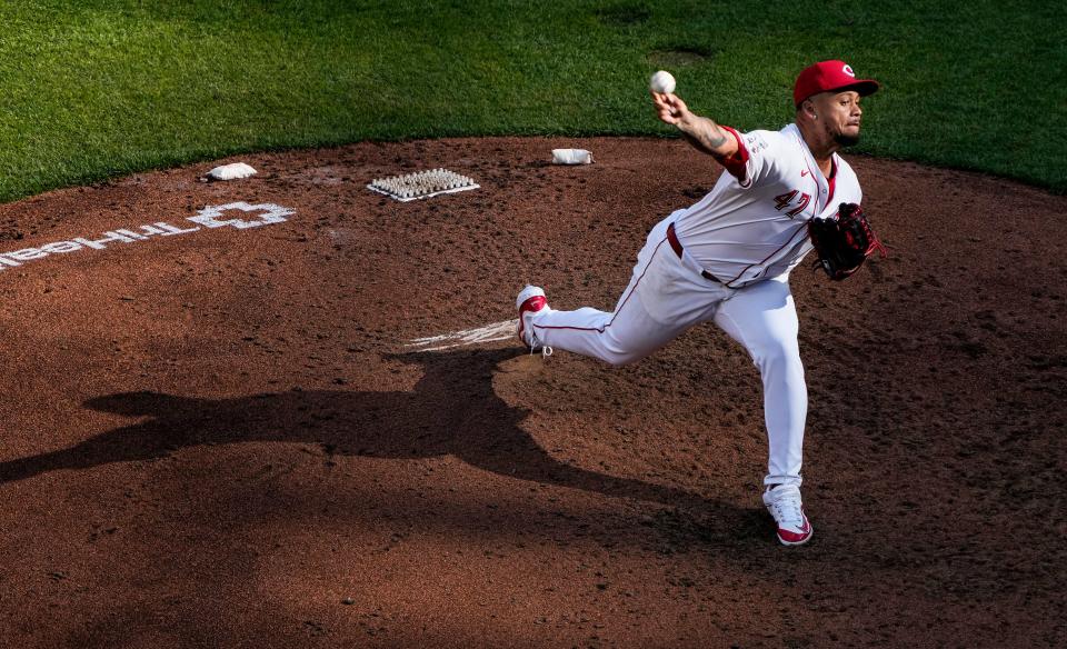 Frankie Montas became the Reds’ first Opening Day starter since 1980 to pitch at least six innings and not allow a run, walk or extra-base hit.