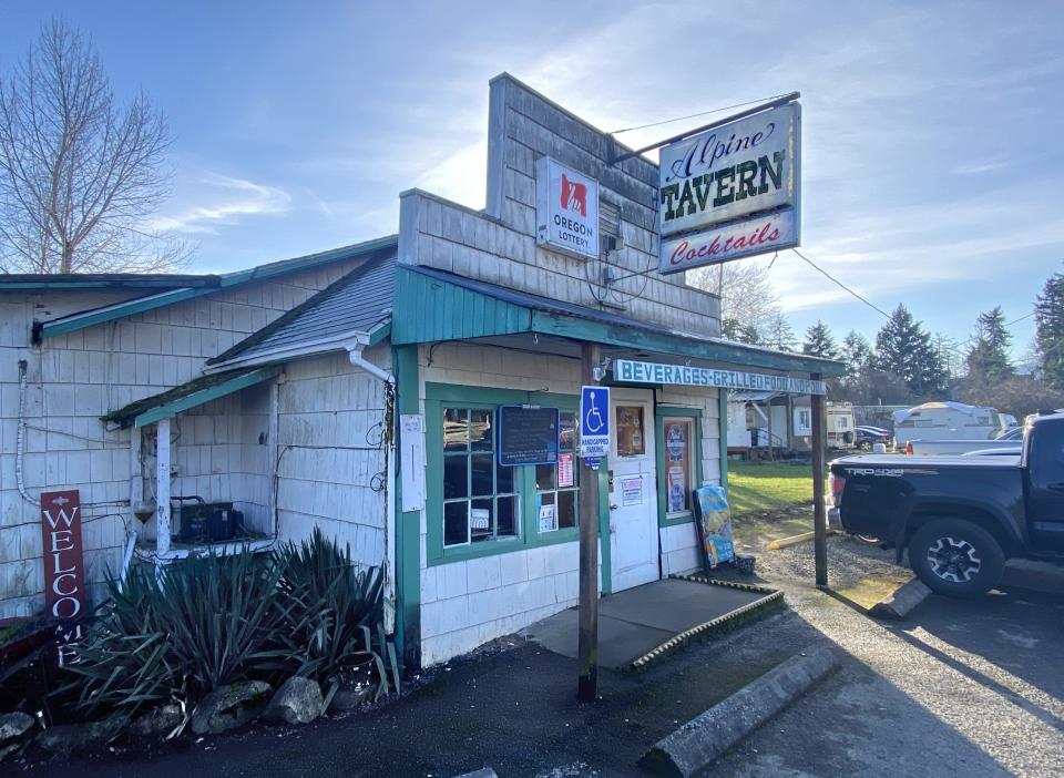 The Alpine Tavern is a longtime watering hole for locals in Alpine, located 3 miles south of Bellfountain and 5 miles west of Monroe.