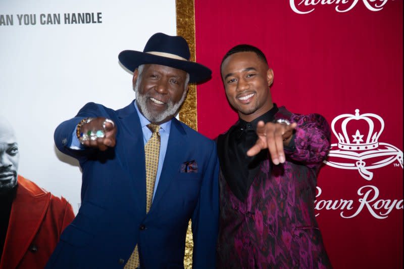 Richard Roundtree (L) and Jessie T. Usher attend the New York premiere of "Shaft" in 2019. File Photo by Serena Xu-Ning/UPI