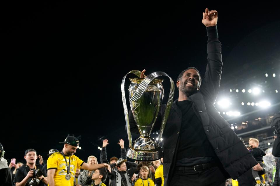 Crew coach Wilfried Nancy won the 2023 MLS Cup championship in his first season in Columbus, and was rewarded with a contract extension in this, his second season.