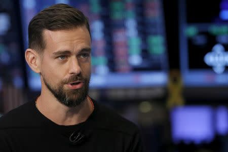 Jack Dorsey, CEO of Square and CEO of Twitter, speaks during an interview November 19, 2015. REUTERS/Lucas Jackson/Files