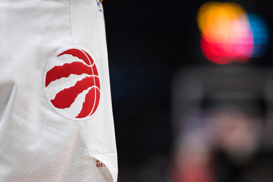 A view of the Toronto Raptors logo