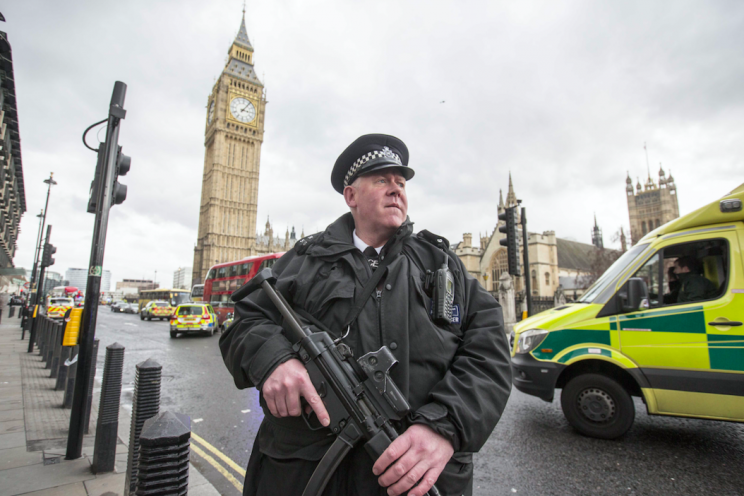 Khalid Masood was killed after ploughing into pedestrians on Westminster Bridge (Rex)