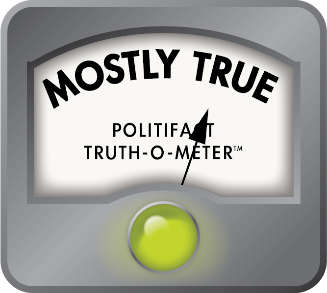 PolitiFact Truth-o-meter: Mostly true