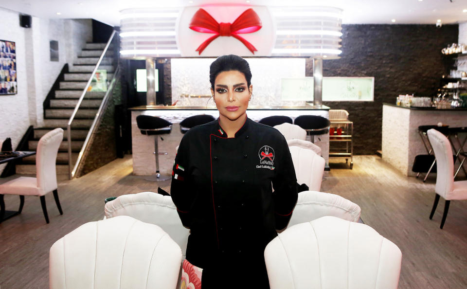 <p>Kuwaiti “Chef Meshael” poses for a picture at her restaurant “LaMeShO” in the town of Mahboula, about 30 kilometres south of the capital, Kuwait City, on March 6, 2018. (Photo: Yasser al-Zayyat/AFP/Getty Images) </p>