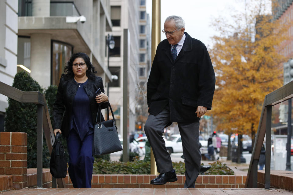 El subsecretario para América del Norte de la cancillería mexicana, Jesús Seade, llega a la oficina del representante comercial estadounidense el miércoles 27 de noviembre de 2019, en Washington. (AP Foto/Patrick Semansky)