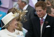 <p>Or, maybe he was simply making a goofy face to amuse his grandmother, Queen Elizabeth. Even though this photo was taken in 2005, it's safe to say Harry hasn't lost his silly spark over the years. <br></p>