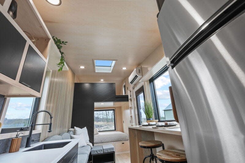 This is the interior one of Modern Tiny Living's new homes offered, called the Sangja. MTL is one of Black Diamond Development's Tiny Home Village vendors, though owners are welcome to bring their own tiny home.