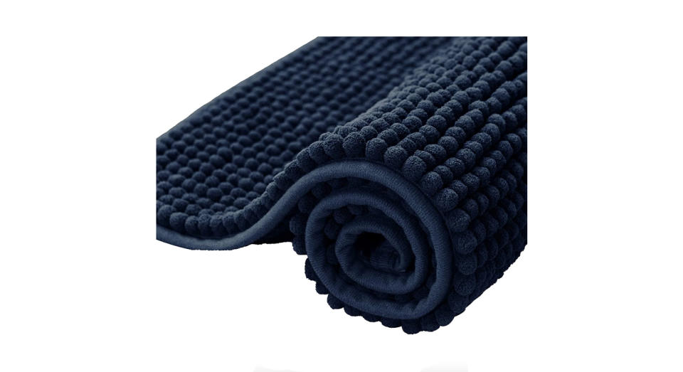 This microfiber chenille fabric won't leave your bathroom floor sopping wet. 