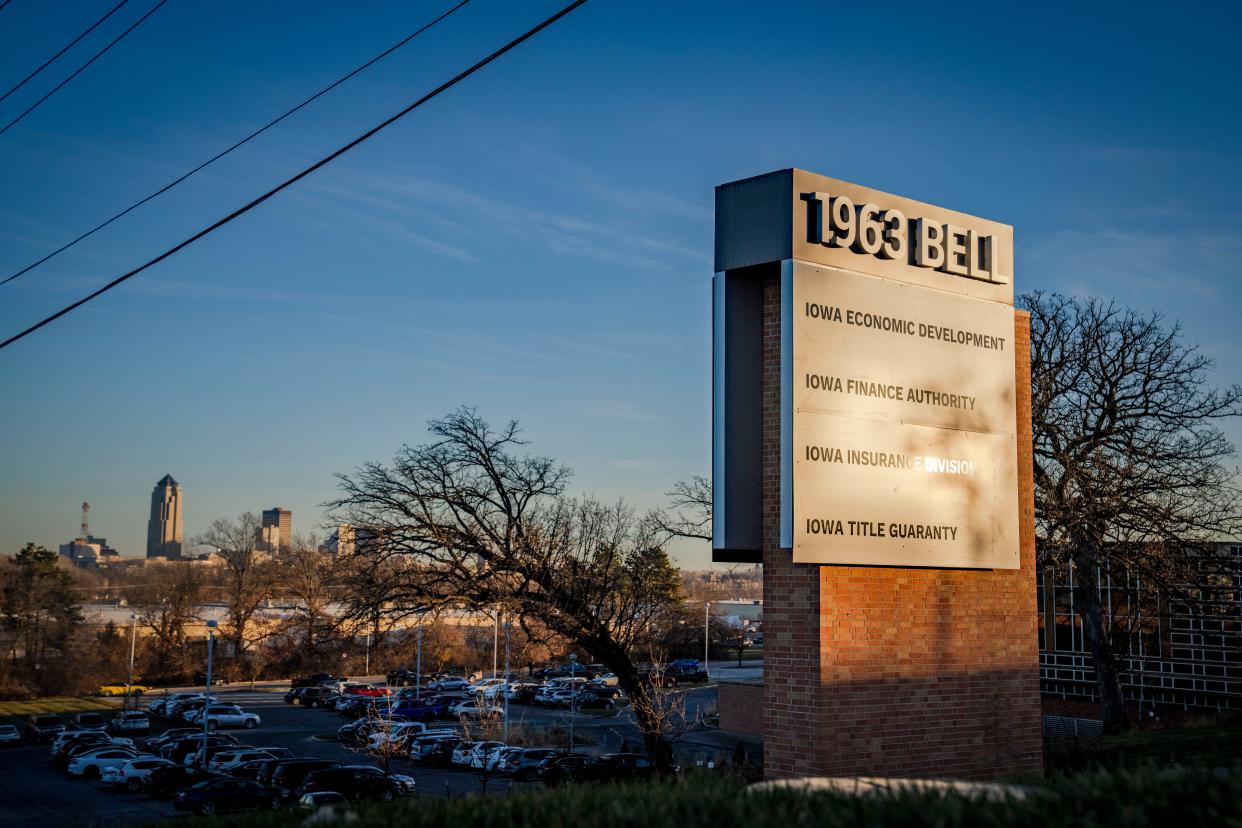 The sun rises over 1963 Bell Ave, home of the Iowa Insurance Division, Thursday, Dec. 7, 2023.