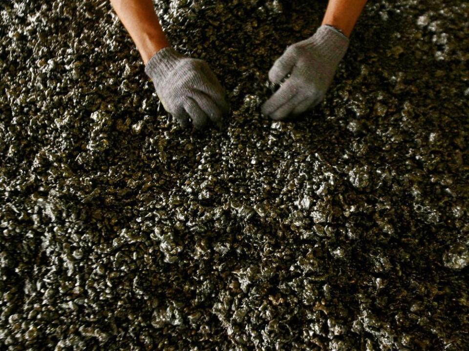  Nickel ore at a smelter in Indonesia.