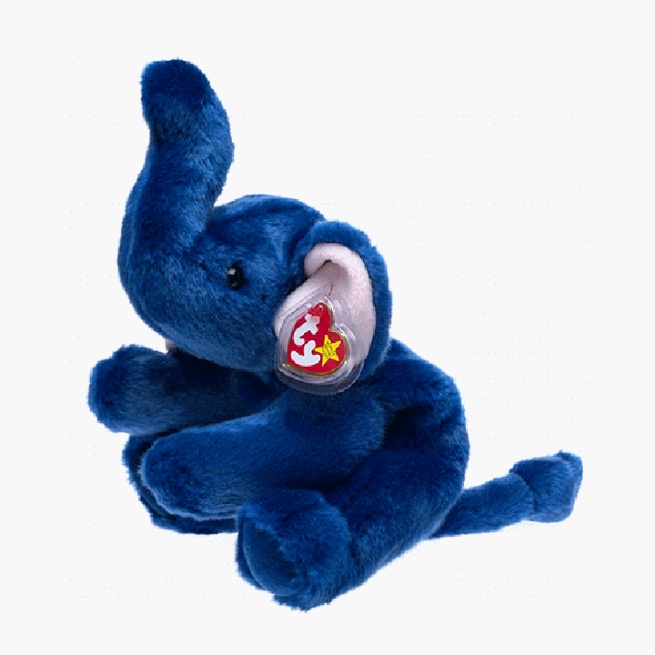 Royal Blue Peanut the Elephant Beanie Baby