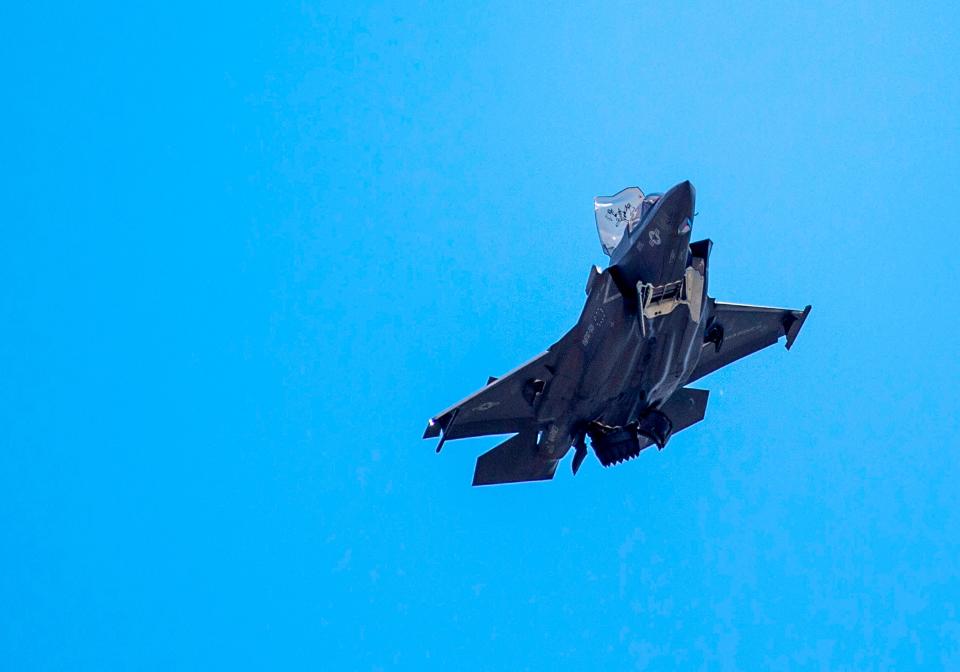 In this file photo taken on June 12, 2019 an F-35 fighter plane flies over the White House in Washington DC. - The White House confirmed on July 17, 2019, that Turkey would no longer be permitted to join in NATO's F-35 fighter program after it purchased a Russian missile defense system.