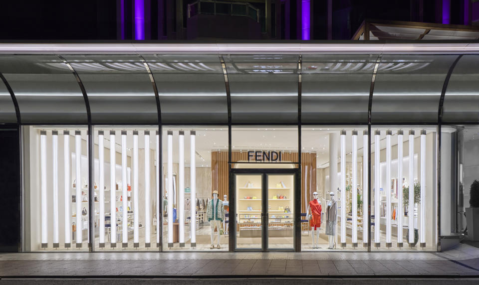 The new Fendi store at the foot of the JW Marriott in Cannes.