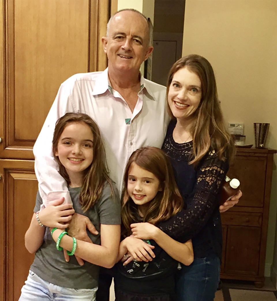 Fort Lauderdale man Neil Emmott with his wife Lisa and their two daughters. Source: Caters News