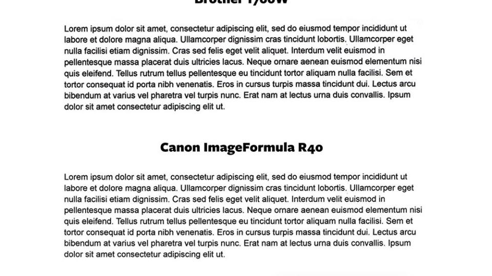 brother 1700e and canon imageformula r40 document scanners