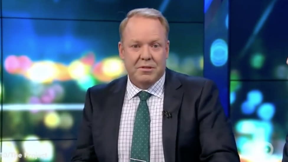 Peter Helliar has broken down on The Project while discussing the death of his former colleague Richard Marsland. Photo: Network 10