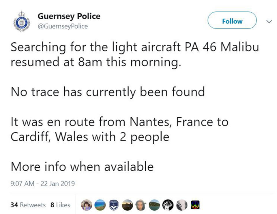 Guernsey Police released a statement on Tuesday morning confirming the search has resumed