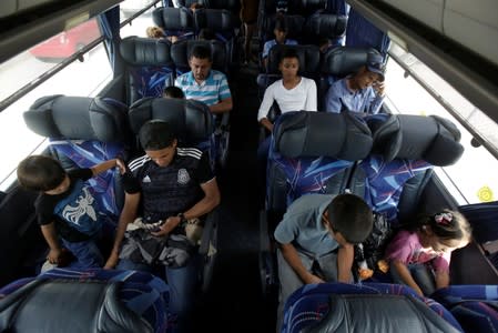 Central American migrants travel to Mexico City from Ciudad Juarez
