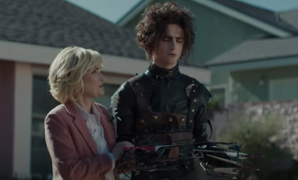 Winona Ryder and Timothee Chalamet star in an 'Edward Scissorhands'-themed ad for Cadillac (Photo: Cadillac/YouTube)