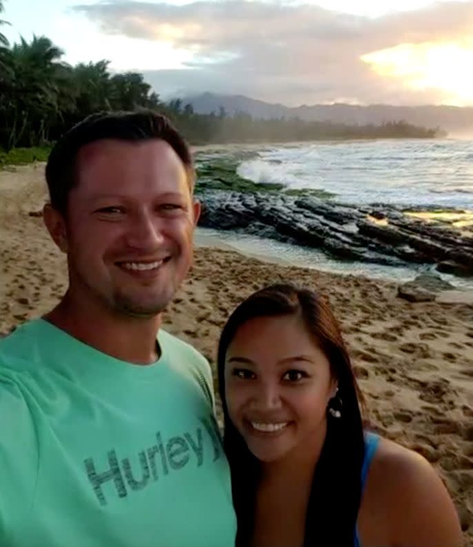 The Pauls, from Texas, had planned an 'amazing vacation' in Fiji, according to a family member. The couple are pictured here on a beach.