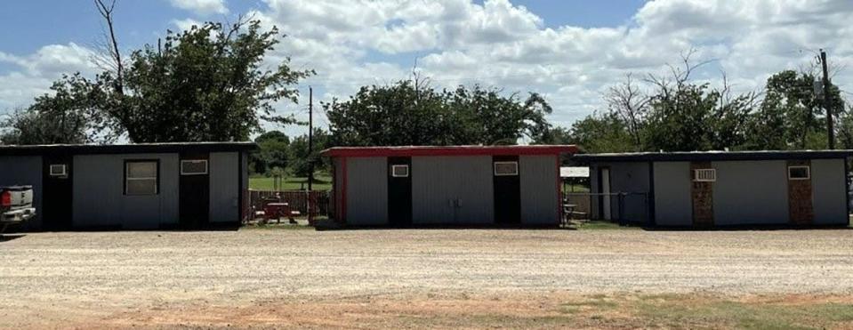 Lauren and Jacob Puckett are modernizing the cabins at their newly-purchased Lake Kickapoo fish camp. The camp also has RV spaces, tent camping, a boat dock and large fishing barge.