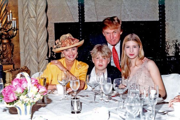 PHOTO: Ivana Trump, her son Eric Trump, her former husband businessman Donald Trump, and her daughter Ivanka Trump are pictured at the Mar-a-Lago estate, Palm Beach, Fla., in 1998.  (Davidoff Studios Photography/Getty Images)