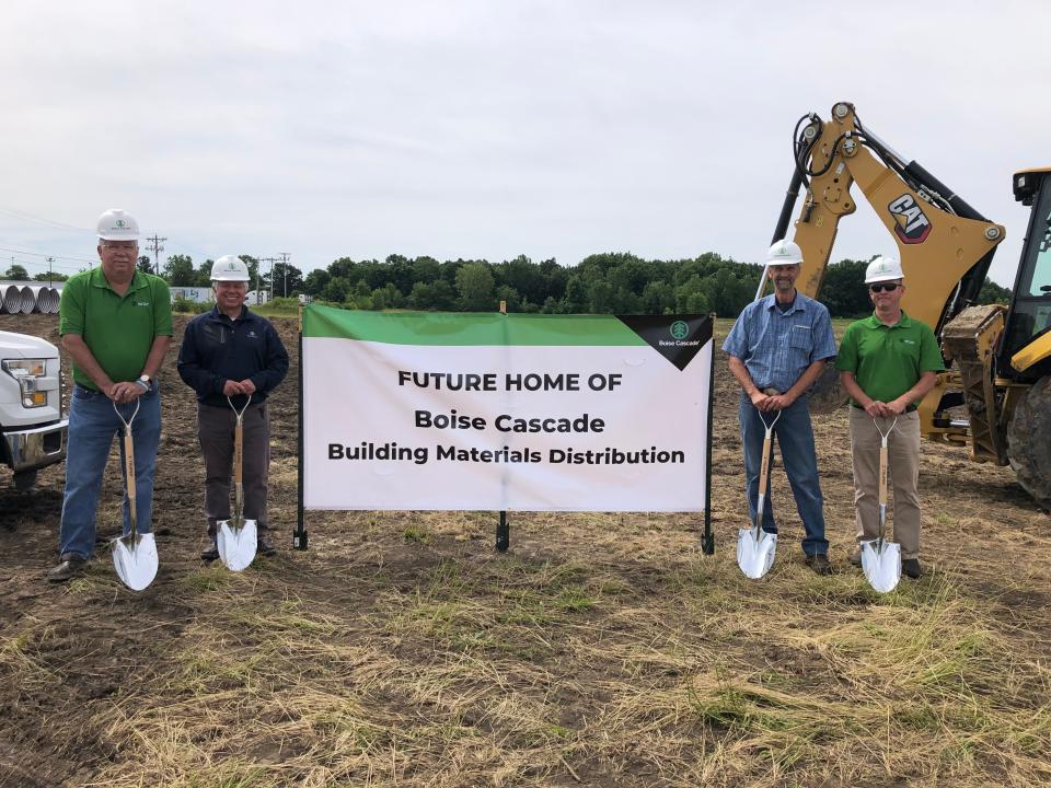 A groundbreaking ceremony was held at 2547 Innovation Drive for Boise Cascade's new distribution center that's expected to be completed by next spring.