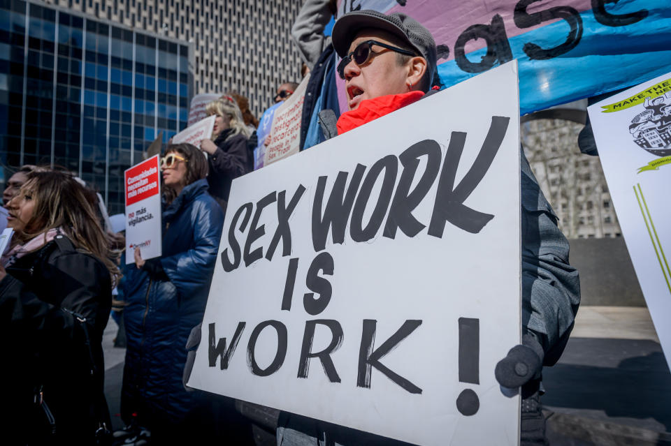 Decrim NY, a coalition aimed at decriminalizing the sex trade in New York state, was launched on Feb. 25, 2019. (Photo: Pacific Press via Getty Images)