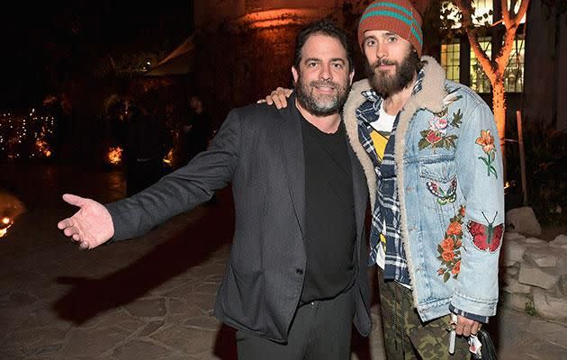 Jared and Brett at the Playboy Mansion. Source: Getty