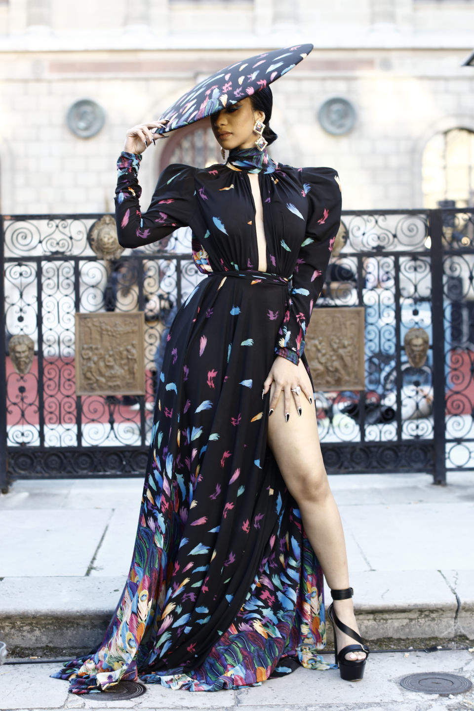 Singer Cardi b poses in Paris, France On September 25, 2018. (Photo by Mehdi Taamallah/NurPhoto via Getty Images)