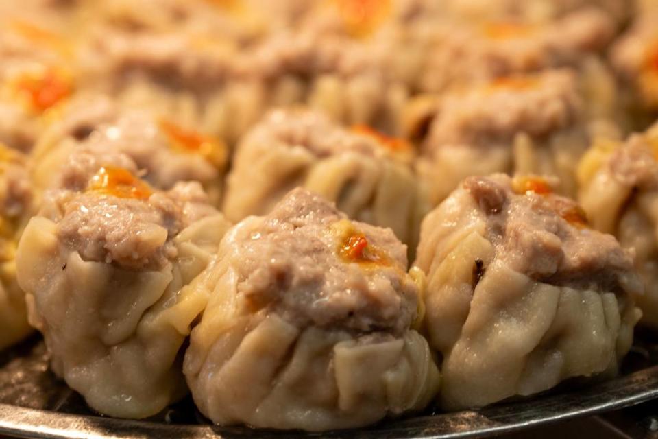 Siu mai, made with pork and shrimp, is a traditional Cantonese dumpling served as dim sum at Lam Kwong Deli & Market on March 20. They make 30 dozen a day.