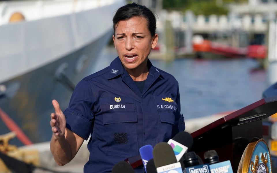 US Coast Guard Captain Jo-Ann F Burdian at a news conference on Wednesday - AP Photo/Marta Lavandier