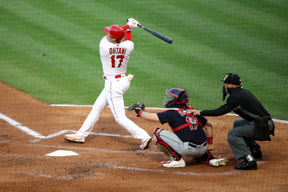 Shohei Ohtani #17 of the Los Angeles Angels 。大谷翔平。(Photo by Katelyn Mulcahy/Getty Images)