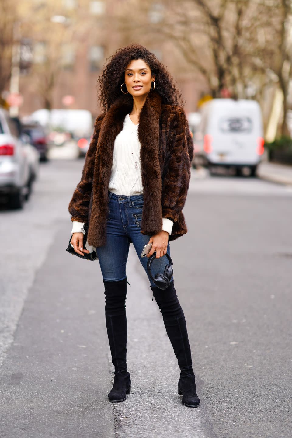 6) With jeans and a textured coat