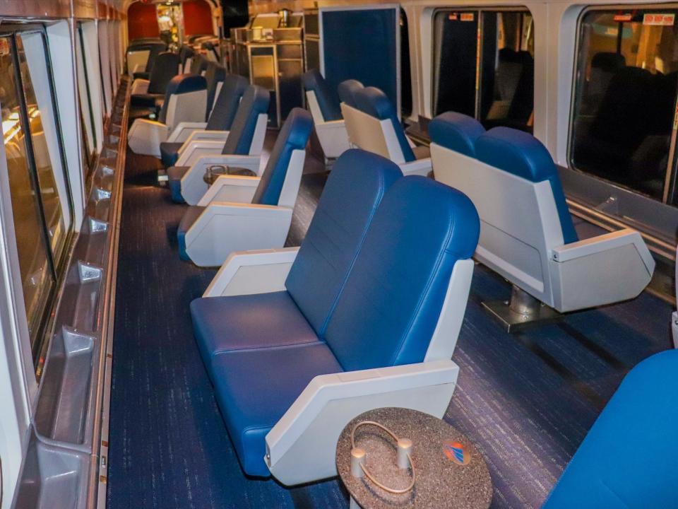 Inside the observation car of an Amtrak Superliner - Amtrak Upgraded Long Distance Trains 2021