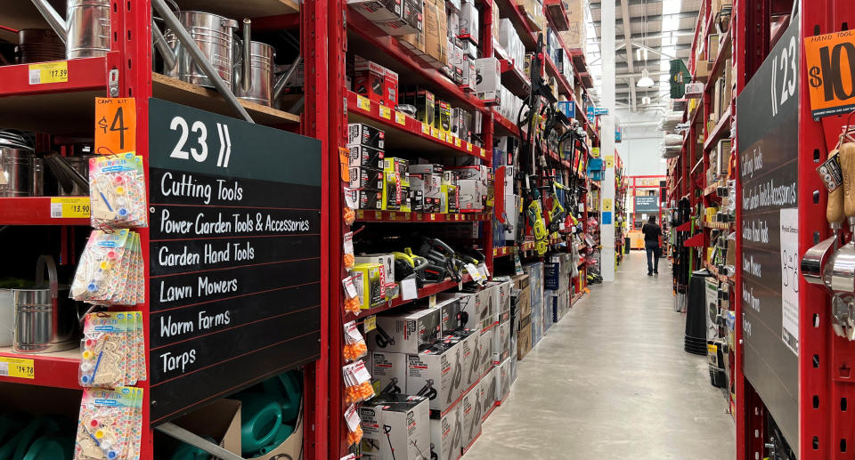 An aisle in Bunnings.