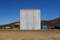 A prototype for U.S. President Donald Trump's border wall with Mexico is shown in this picture taken from the Mexican side of the border, in Tijuana, Mexico, October 23, 2017. REUTERS/Jorge Duenes