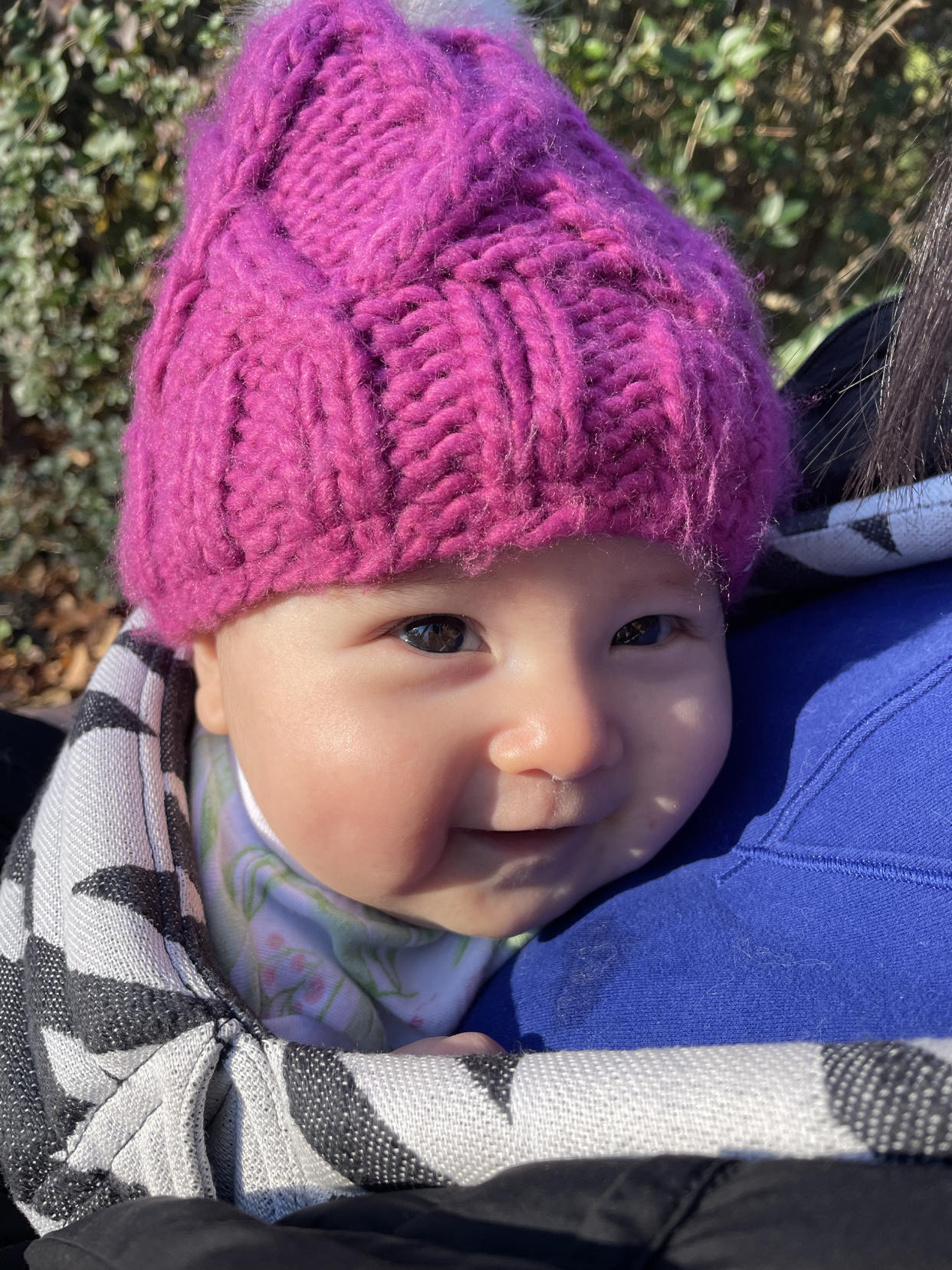 Despite her dramatic birth in the front seat of the family car, Maeve is a calm baby, who sleeps and eats well. (Courtesy the Sherry family)