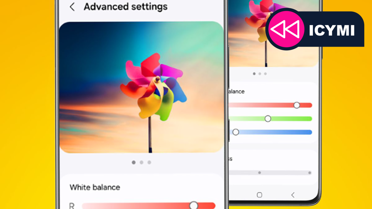  A pinwheel having ist color adjusted on a Samsung smartphone. 