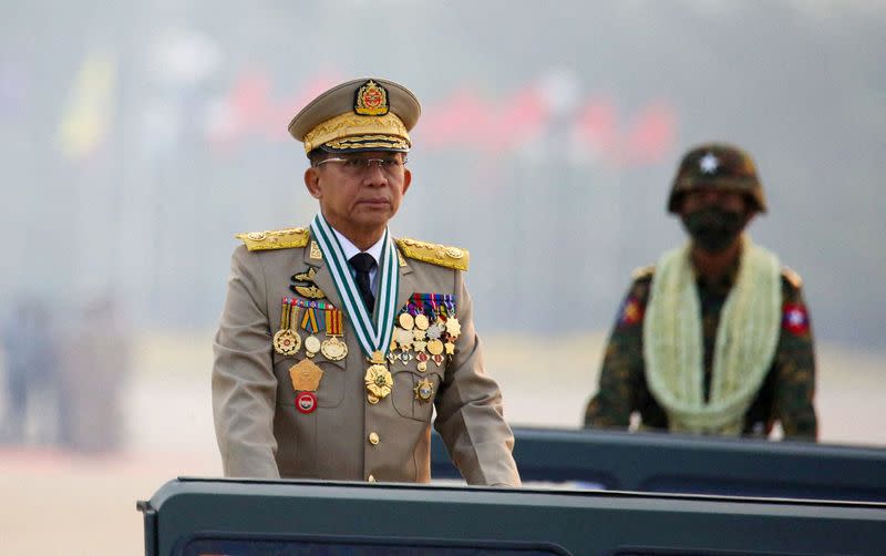 FILE PHOTO: Myanmar's junta chief Senior General Min Aung Hlaing in Naypyitaw, Myanmar