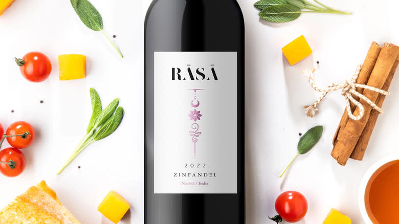 View of Rasa Zinfandel wine label