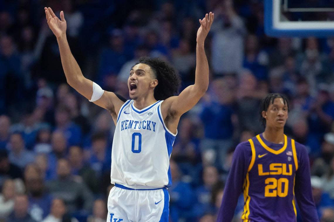 Kentucky forward Jacob Toppin (0) scored 17 of his team-high 21 points in the second half to lead the Wildcats to a 74-71 win over LSU last season at Rupp Arena. Ryan C. Hermens/rhermens@herald-leader.com