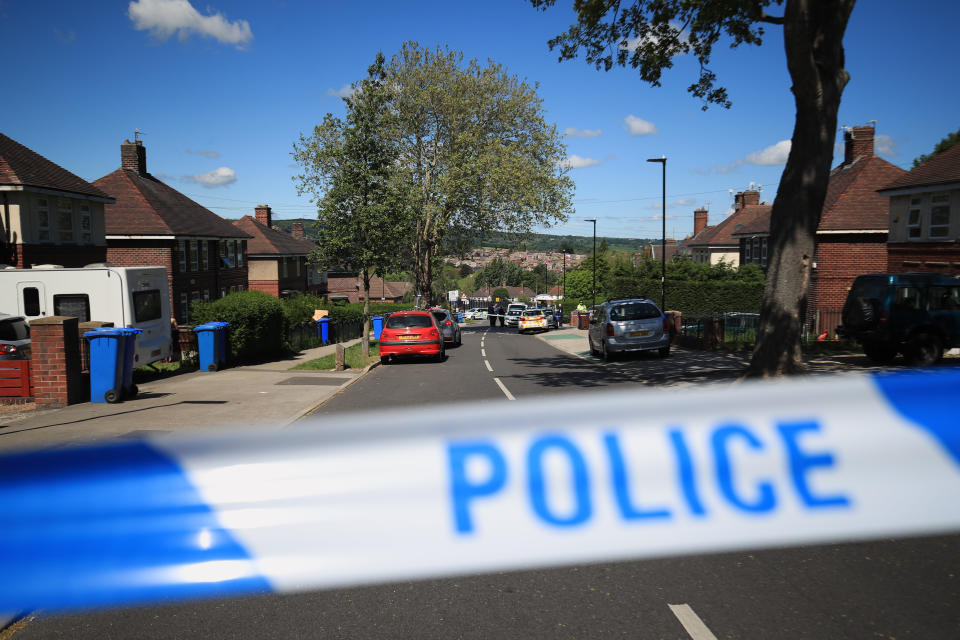 A police cordon in place around a property on Gregg House Road in Shiregreen, Sheffield, after six children were taken to hospital following a "serious incident". Two people have been arrested.