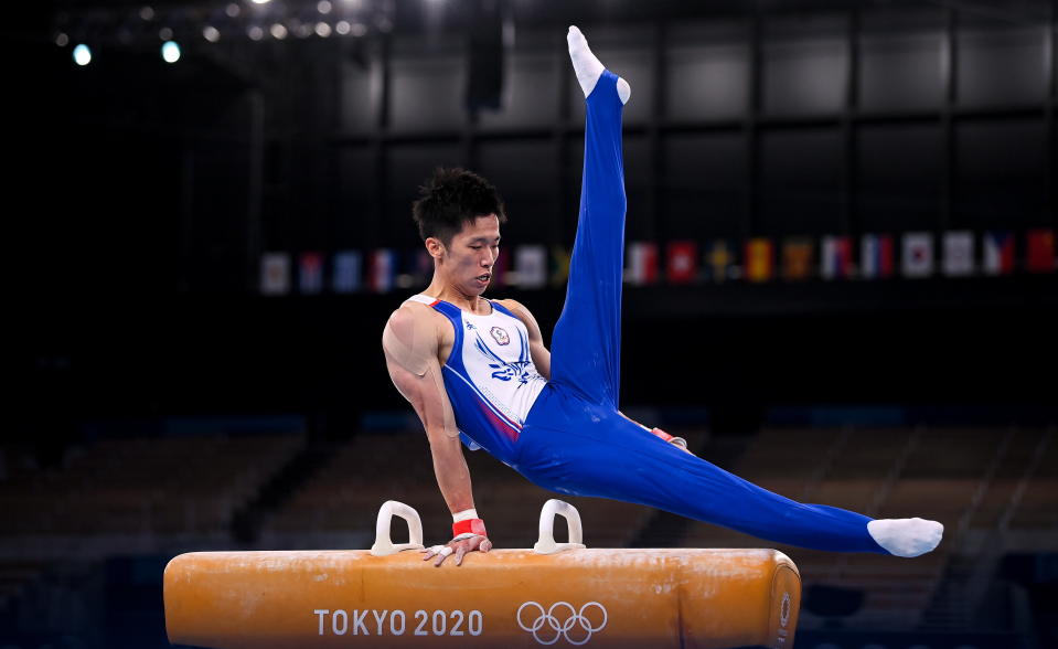 李智凱在東京奧運奪下鞍馬項目銀牌。(Photo By Stephen McCarthy/Sportsfile via Getty Images)