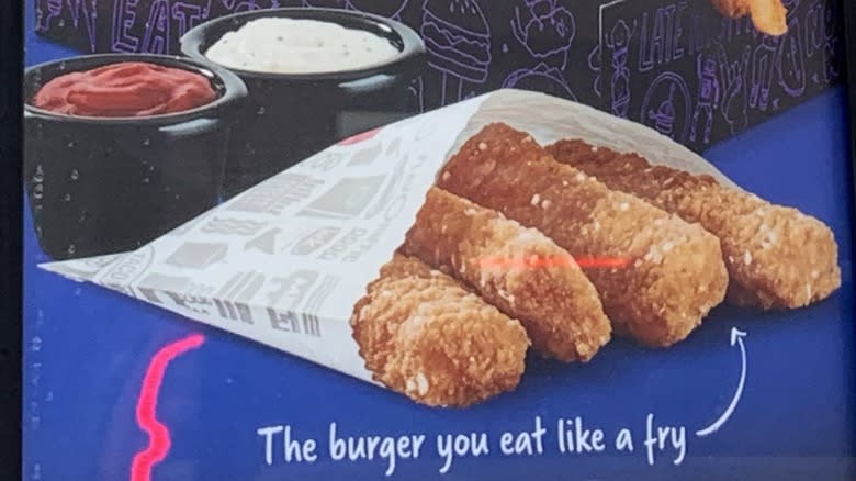 Sign advertisement for Burger Dippers