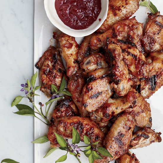 Smokin' Sweet Chicken Wings with Cherry Barbecue Glaze